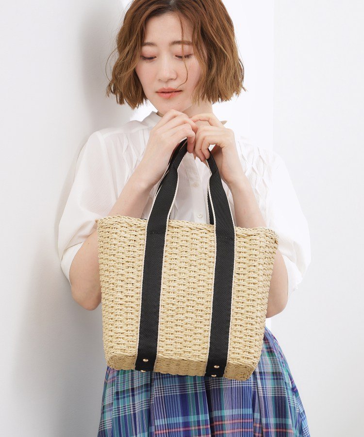 【SALE／37%OFF】grove テープペーパー巾着2WAYトート グローブ バッグ トートバッグ ホワイト グレー ベージュ
