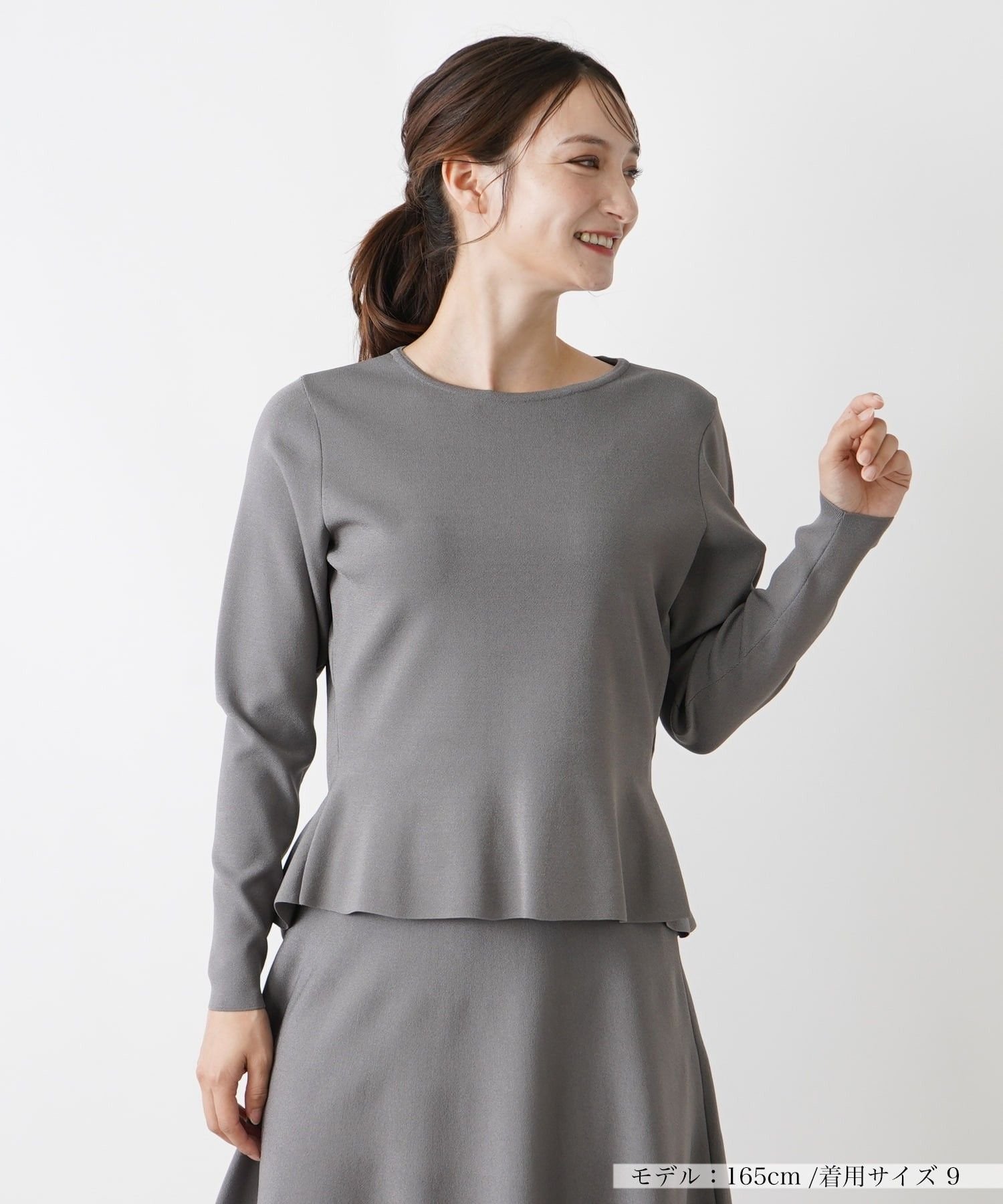 【SALE／59%OFF】Leilian セーター レリアン トップス ニット グレー ブラック【送料無料】
