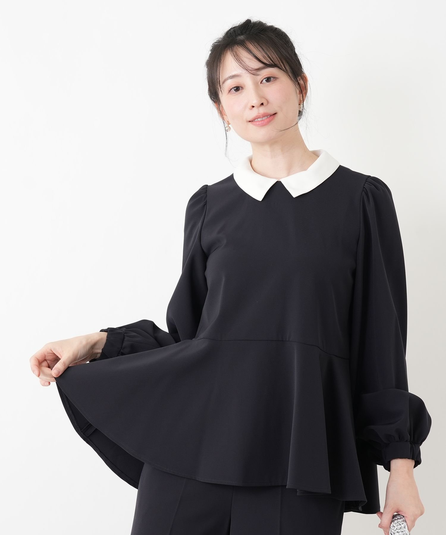 【SALE／18%OFF】Leilian 洗えるストレッチパンツスーツ【2025AW_フォーマル】 レリアン スーツ・フォーマル セットアップスーツ ネイビー ブラック【送料無料】