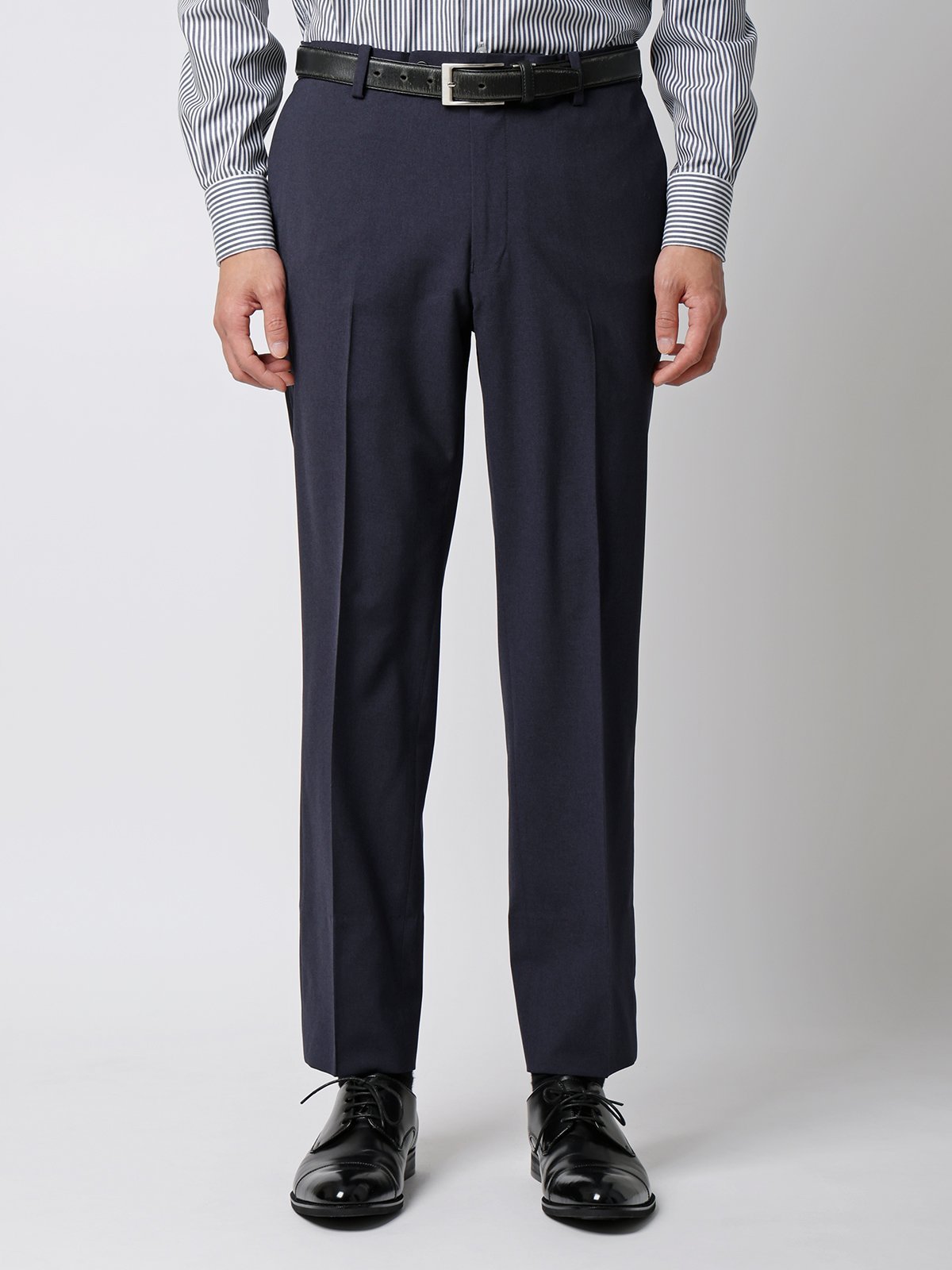 SUIT SQUARE 涼しい最高パンツ テーパードパンツ ウォッシャブル NON IRON 裾上げ済み スーツ スクエア パンツ スラックス・ドレスパンツ ブルー