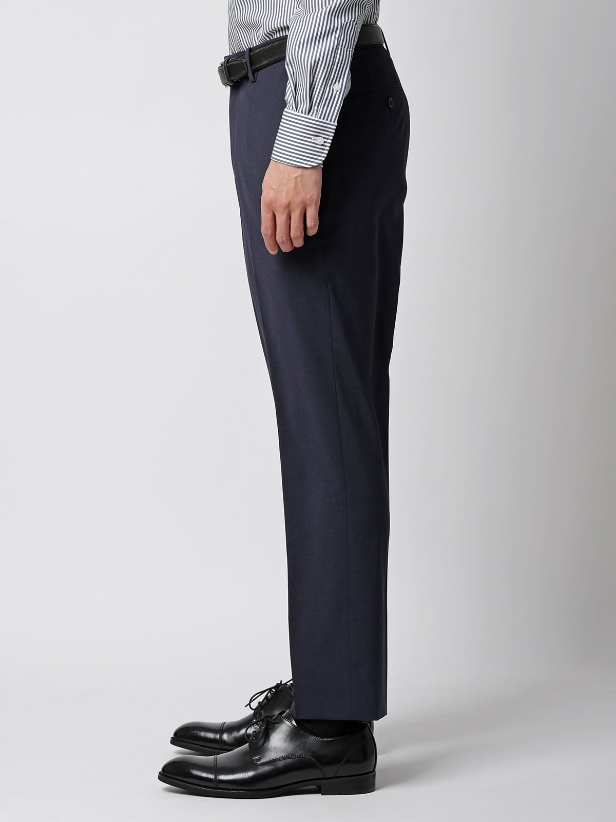 SUIT SQUARE 涼しい最高パンツ テーパードパンツ ウォッシャブル NON IRON 裾上げ済み スーツ スクエア パンツ スラックス・ドレスパンツ ブルー