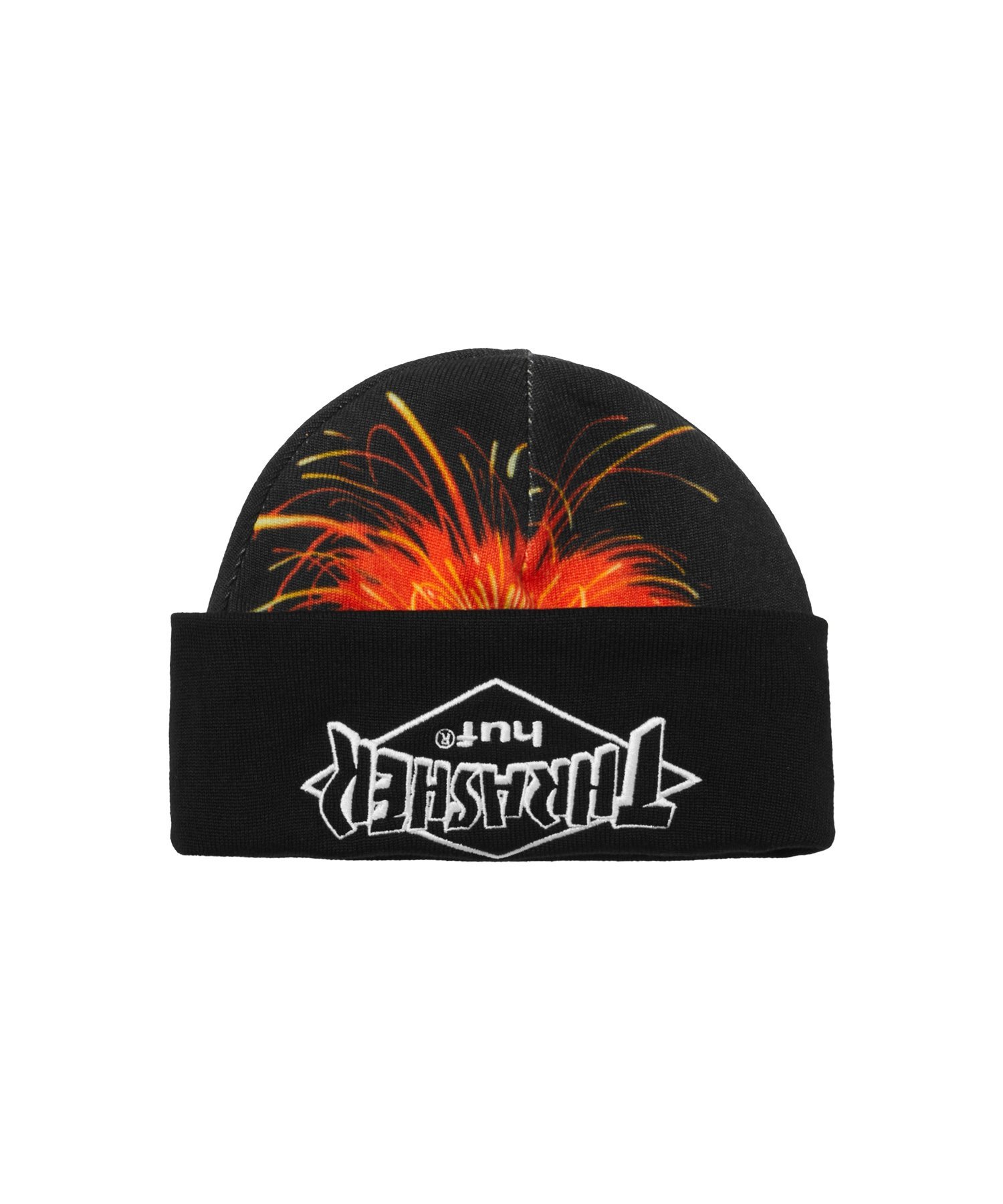 HUF HUF X THRASHER MELTDOWN BEANIE / HUF スラッシャー コラボ ビーニー ハフ 帽子 ニット帽・ビーニー ブラック【送料無料】