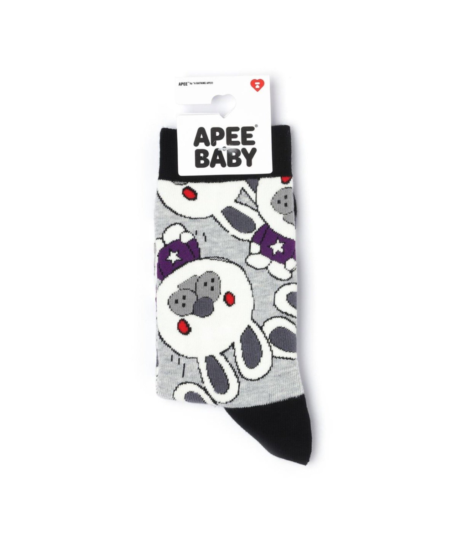A BATHING APE BABY DOPPY OVERALL SOCKS ア ベイシング エイプ 靴下・レッグウェア 靴下 グレー レッド