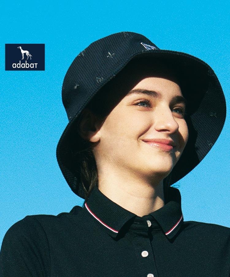adabat 【ADABAT NAVY】飛び柄刺しゅうハット アダバット 帽子 ハット ネイビー ホワイト【送料無料】