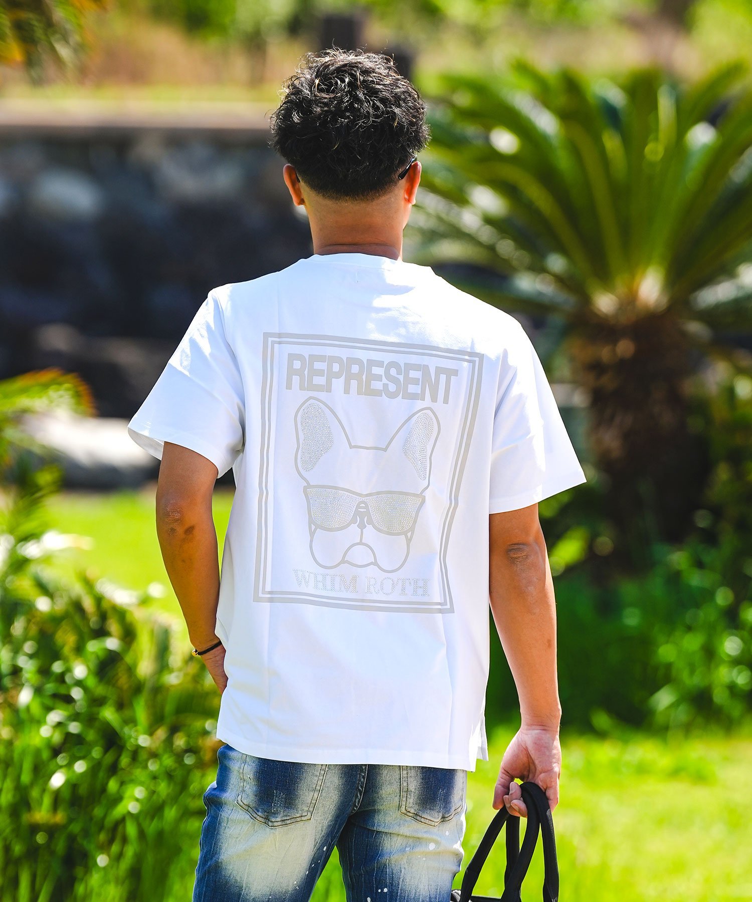 WHIM ROTH W/R R.S Bull TEE アダムスジャグラー トップス カットソー・Tシャツ ブラック ホワイト【送料無料】