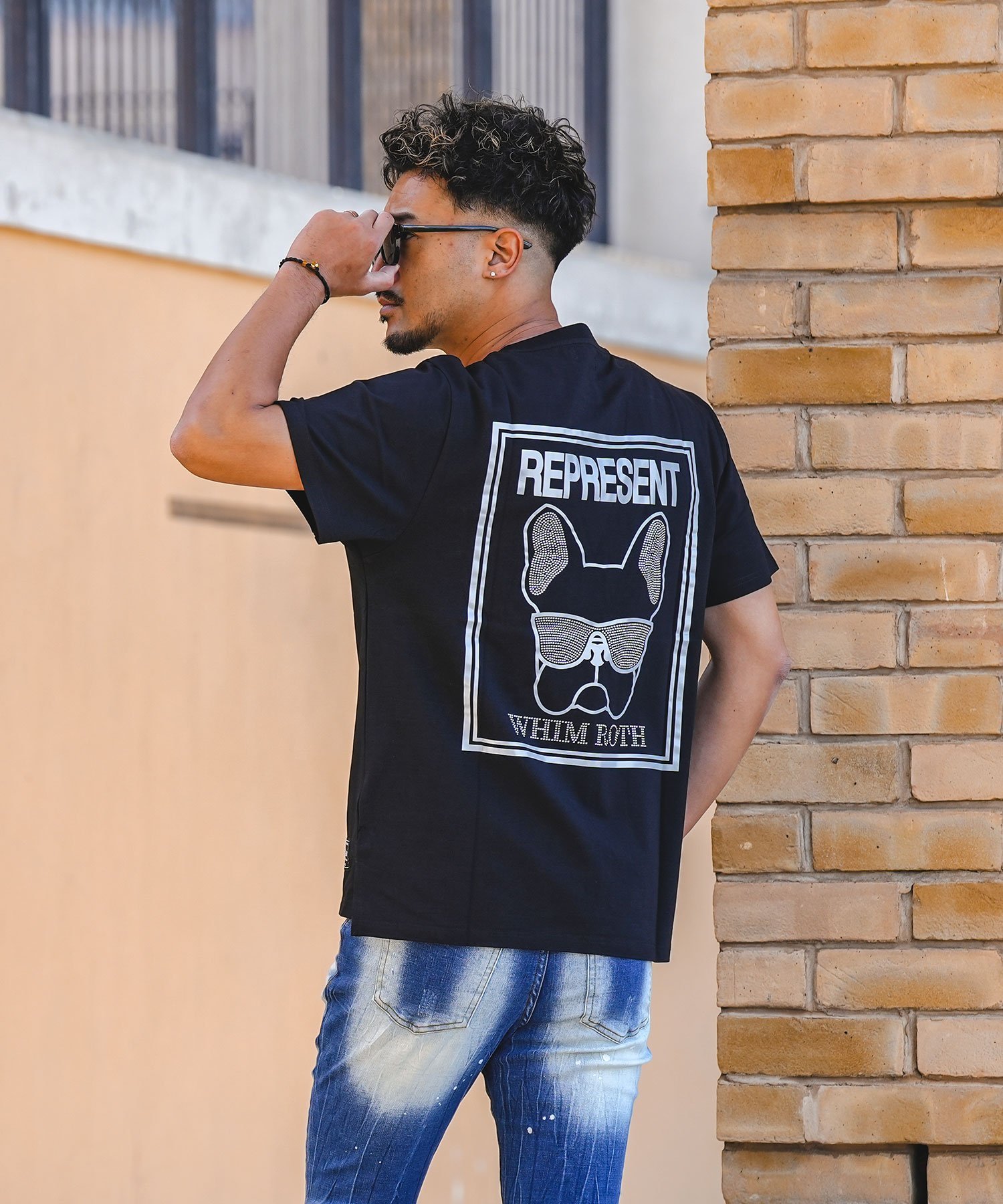 WHIM ROTH W/R R.S Bull TEE アダムスジャグラー トップス カットソー・Tシャツ ブラック ホワイト【送料無料】