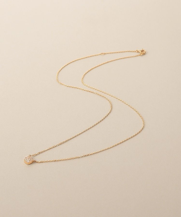 COCOSHNIK K10ダイヤモンド ランダムパヴェクッション ネックレス ココシュニック アクセサリー・腕時計 ネックレス ゴールド【送料無料】