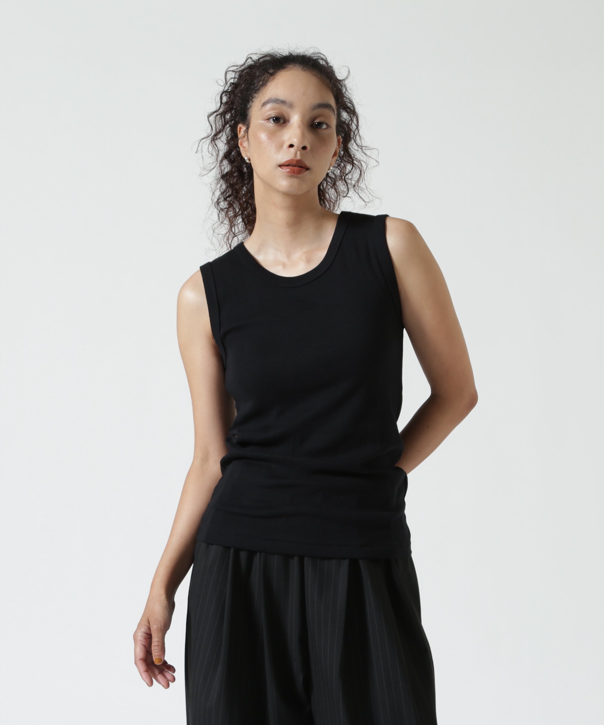 miller/ミラー Prib Tank Top リブタンクトップ ビーバー トップス ノースリーブ・タンクトップ ホワイト ブラック グレー ネイビー ピンク グリーン