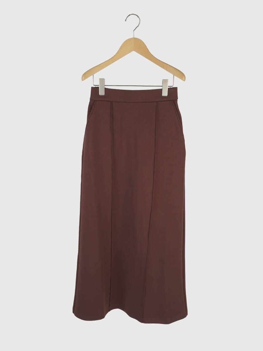 FIKA. Sweat narrow skirt ラシュッド スカート ロング・マキシスカート ブラック ブラウン グレー【送料無料】