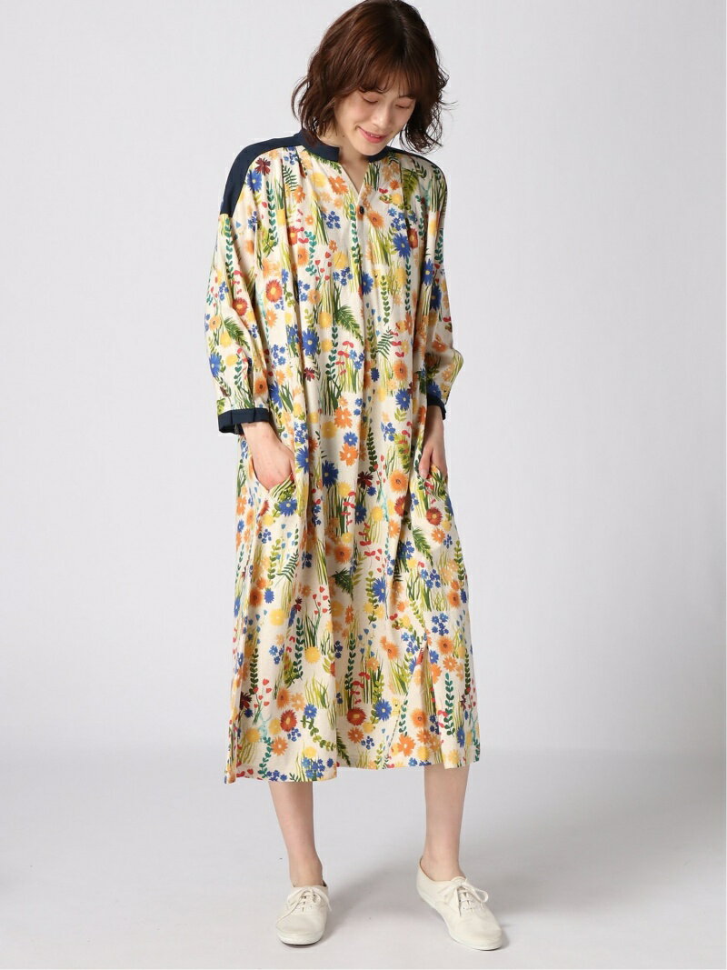 【SALE／60%OFF】SUPER HAKKA 綿麻天竺グラスランドプリントワンピース スーパーハッカ ワンピース・ドレス その他のワンピース・ドレス ホワイト グレー【送料無料】のサムネイル