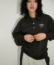 ADAM ET ROPE 039 FEMME 【UMBRO for ADAM ET ROPE 039 】COLLARED SWEAT PO アダムエロペ トップス スウェット トレーナー ブラック ホワイト【送料無料】