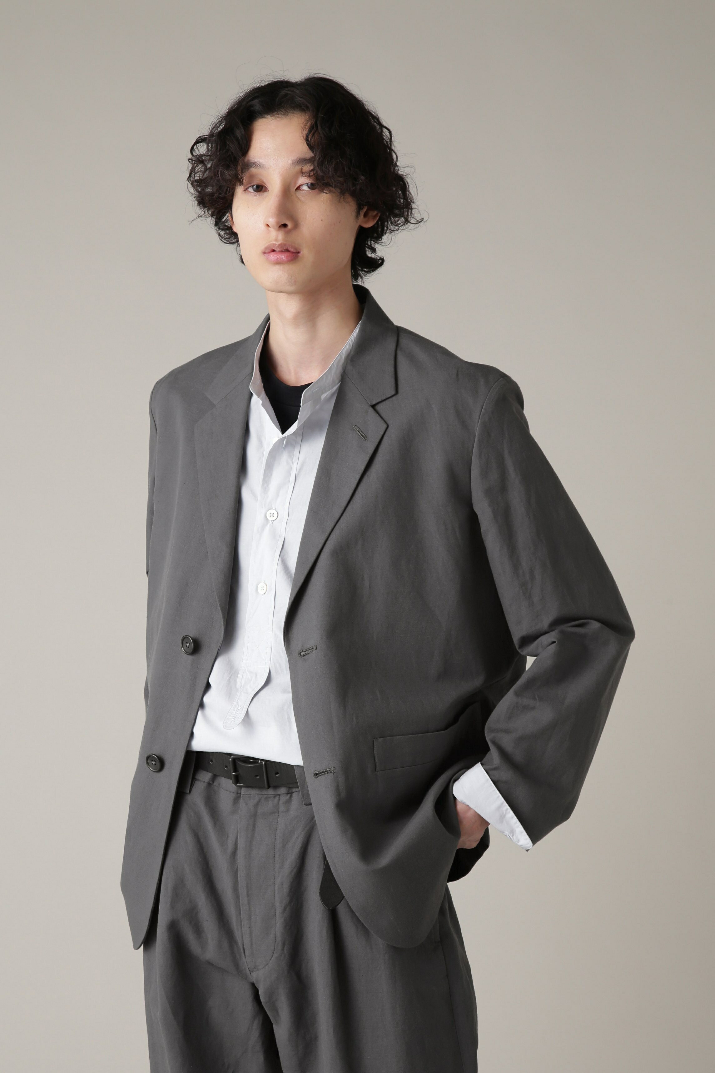 MARGARET HOWELL COTTON LINEN OXFORD マーガレット ハウエル ジャケット アウター その他のジャケット アウター グレー ネイビー【送料無料】