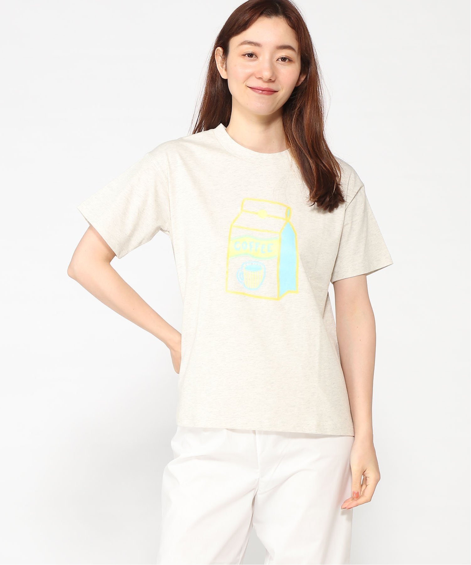 POU DOU DOU good day イラストプリントTee プードゥードゥー トップス カットソー Tシャツ グレー ホワイト ブルー【送料無料】