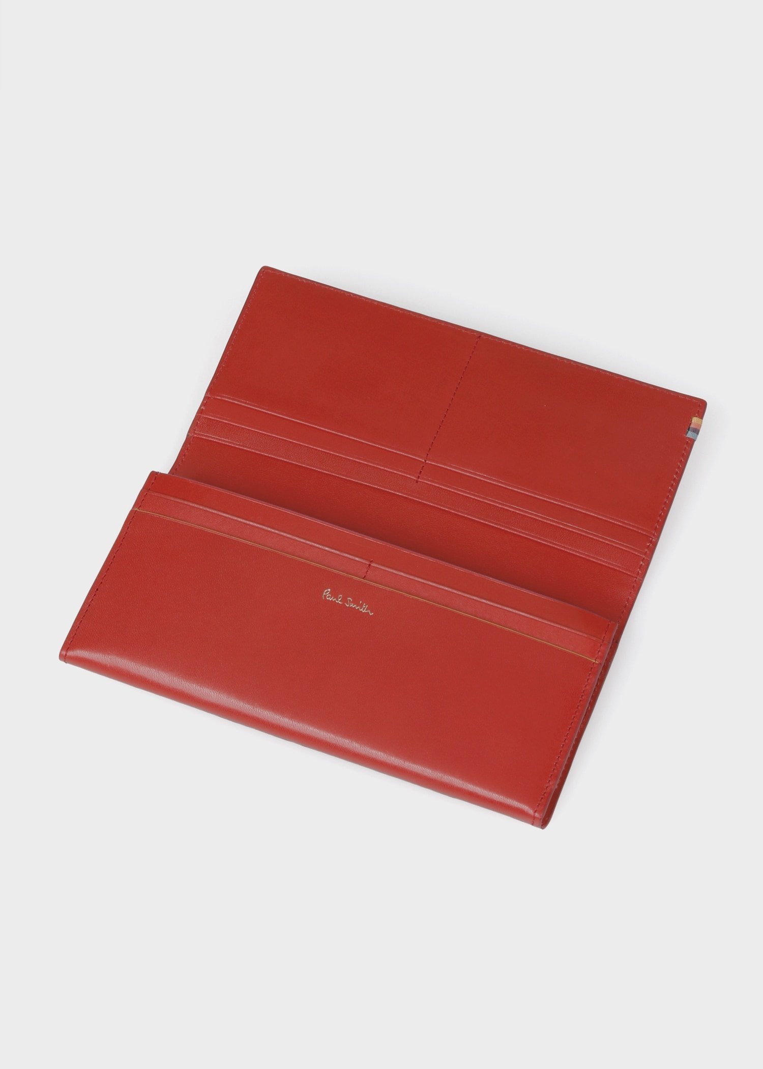 Paul Smith ストライプステッチタブ 長財布 ポール・スミス 財布・ポーチ・ケース 財布 レッド【送料無料】