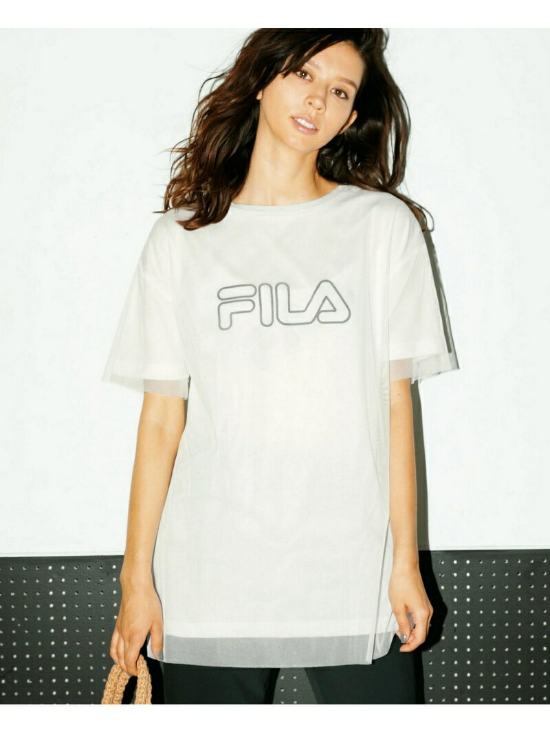 Ranan 〈FILA〉チュールドッキングチュニック ラナン ワンピース・ドレス チュニック ホワイト ブラック【送料無料】