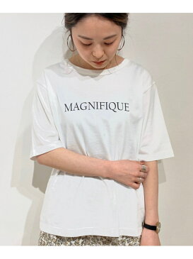 【SALE／10%OFF】le.coeur blanc MAGNIFIQUEプリントTシャツ ルクールブラン カットソー Tシャツ ホワイト ベージュ グレー【送料無料】