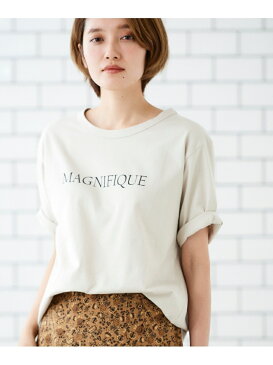 【SALE／10%OFF】le.coeur blanc MAGNIFIQUEプリントTシャツ ルクールブラン カットソー Tシャツ ホワイト ベージュ グレー【送料無料】