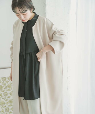 【SALE/57%OFF】ITEMS ライトダンボールノーカラーコート アーバンリサーチアイテムズ ジャケット・アウター その他のジャケット・アウター ブラウン ブラック【送料無料】