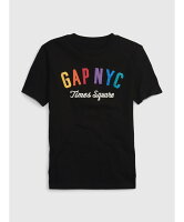 GAP (K)Nyc Gapロゴ Tシャツ (キッズ) ギャップ トップス カットソー・Tシャツ ブラック ホワイト