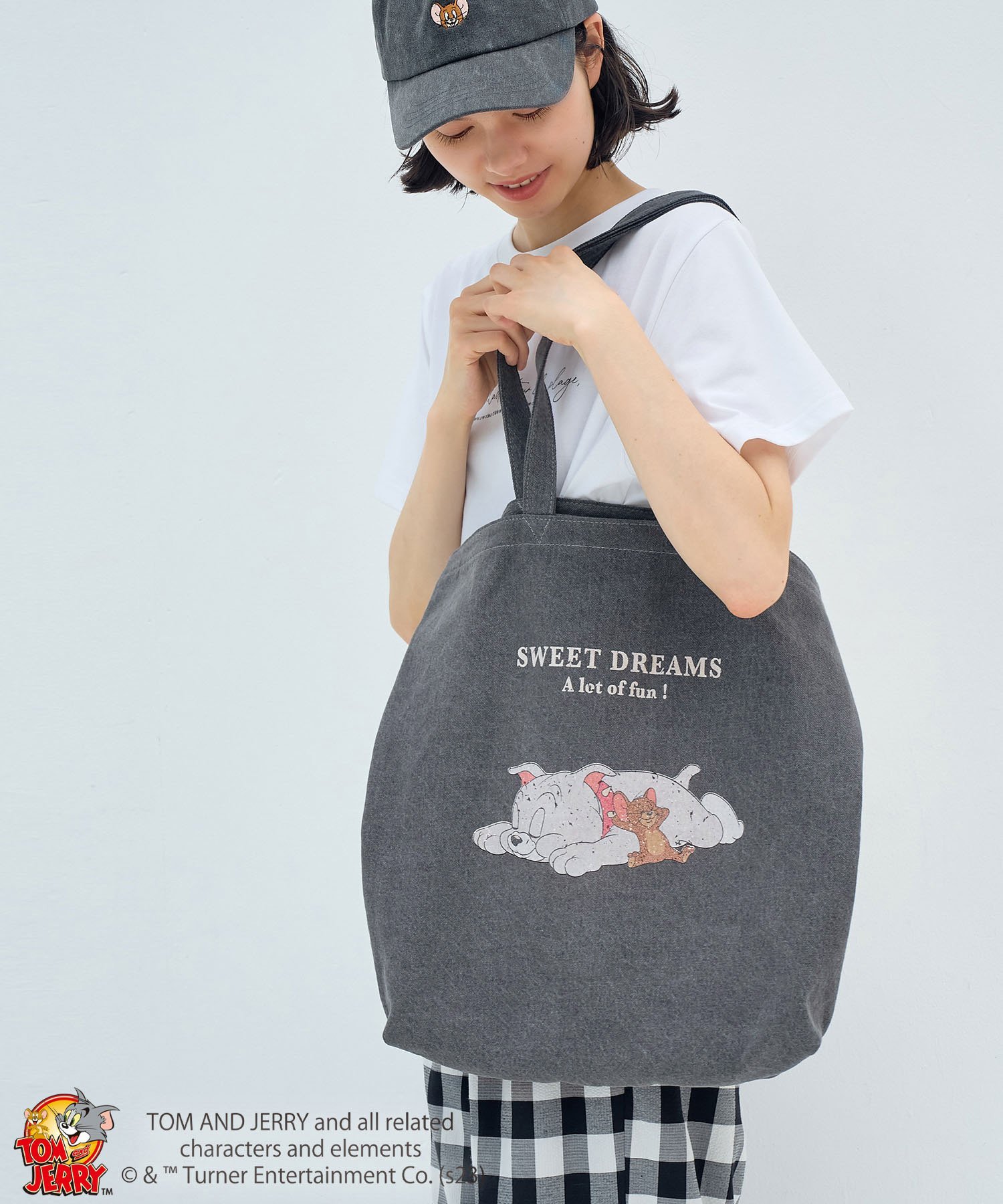 ROPE’ PICNIC バッグ 【SALE／40%OFF】ROPE' PICNIC PASSAGE 【TOM and JERRY】ヴィンテージプリントトートバッグ ロペピクニック バッグ トートバッグ ブラック ブルー