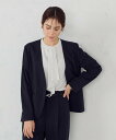 COMME CA ISM 【セットアップ対応】 ポリエステルツイル ノーカラージャケット コムサイズム スーツ・フォーマル スーツジャケット ネイビー グレー【...