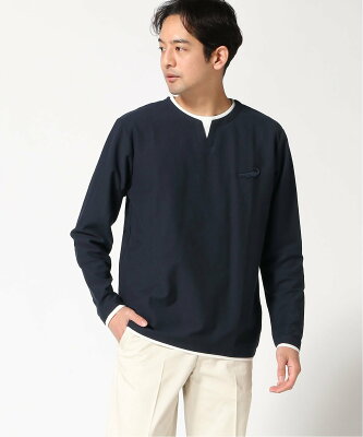 【SALE/30%OFF】CROCODILE (M)レイヤード風 キーネック カットソー クロコダイル トップス カットソー・Tシャツ ネイビー レッド【送料無料】