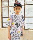 【SALE/40%OFF】XLARGE KIDS グラフィティ総柄半袖Tシャツ ナルミヤオンライン トップス カットソー・Tシャツ グレー