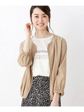 【SALE/30%OFF】pink adobe デシン&シャンブレーノーカラーブルゾン ピンクアドベ コート/ジャケット ブルゾン ブラック カーキ ベージュ ネイビー