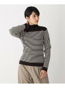 【SALE/40%OFF】OPAQUE.CLIP ランダムボーダーリブ ボトルネックニット オペークドットクリップ ニット ニットその他 ブラウン オレンジ パープル