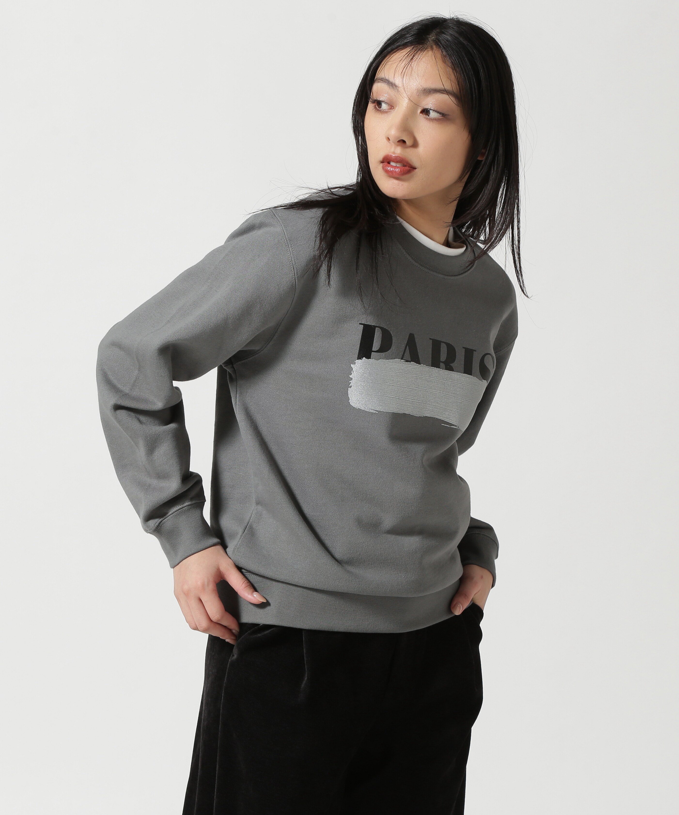 DROIT BELLO(ドロイトベロ)シルバーブラッシュPARIS スウェット ビーセカンド トップス カットソー・Tシャツ グリーン