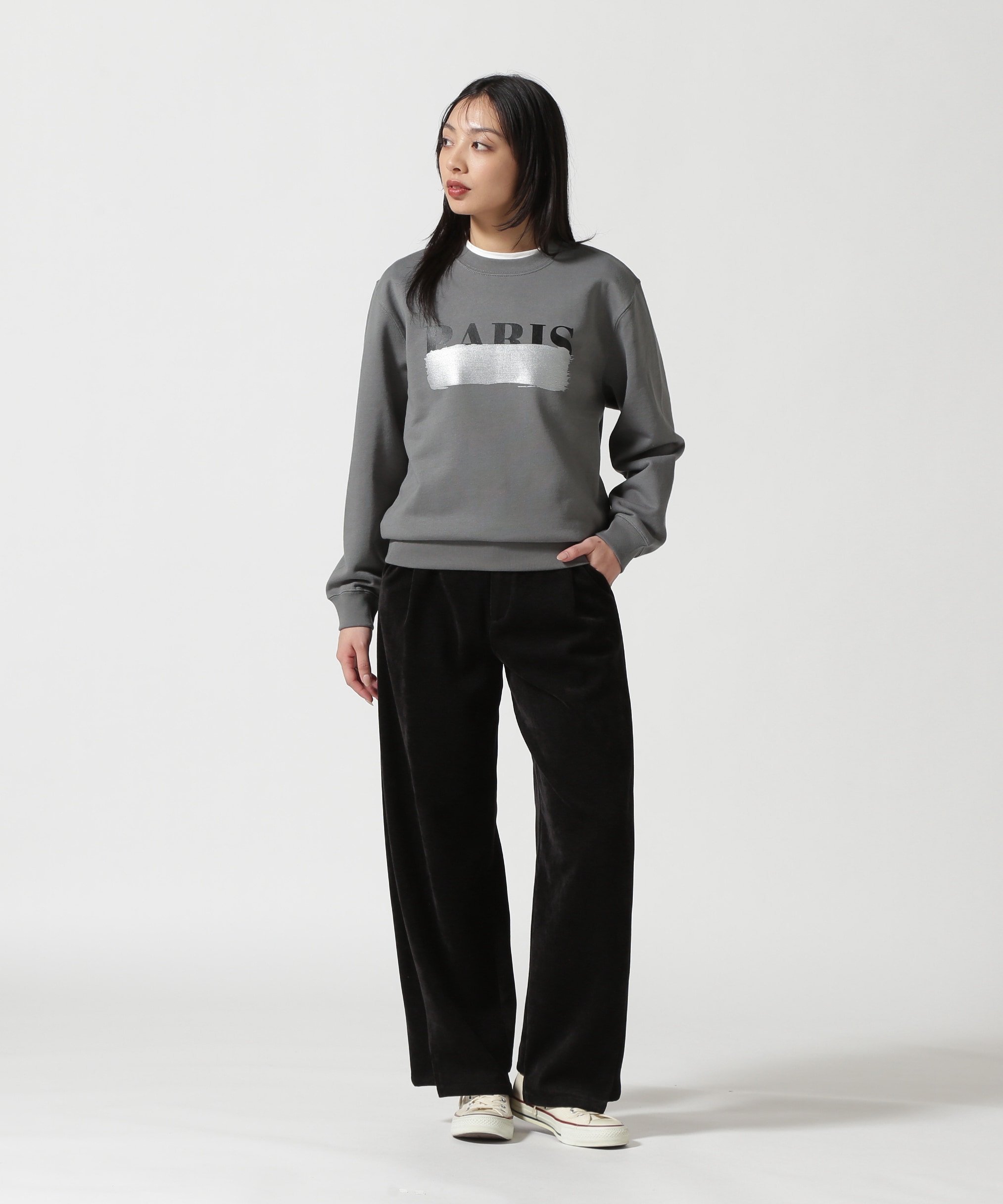 DROIT BELLO(ドロイトベロ)シルバーブラッシュPARIS スウェット ビーセカンド トップス カットソー・Tシャツ グリーン