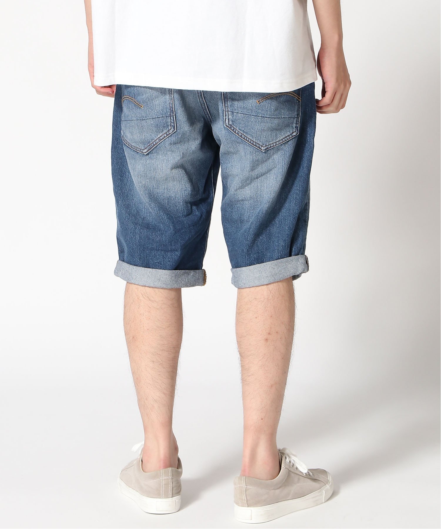 【公式ショップ】3301 Denim Shorts/ベーシックデザインスリムデニムショートパンツ ジースターロゥ パンツ ジーンズ・デニムパンツ ブルー