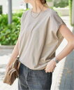 Spick & Span 《予約》汗ジミ防止 / コクーンシルエットTシャツ スピックアンドスパン トップス カットソー・Tシャツ ブラック ホワイト ベージュ【送料無料】