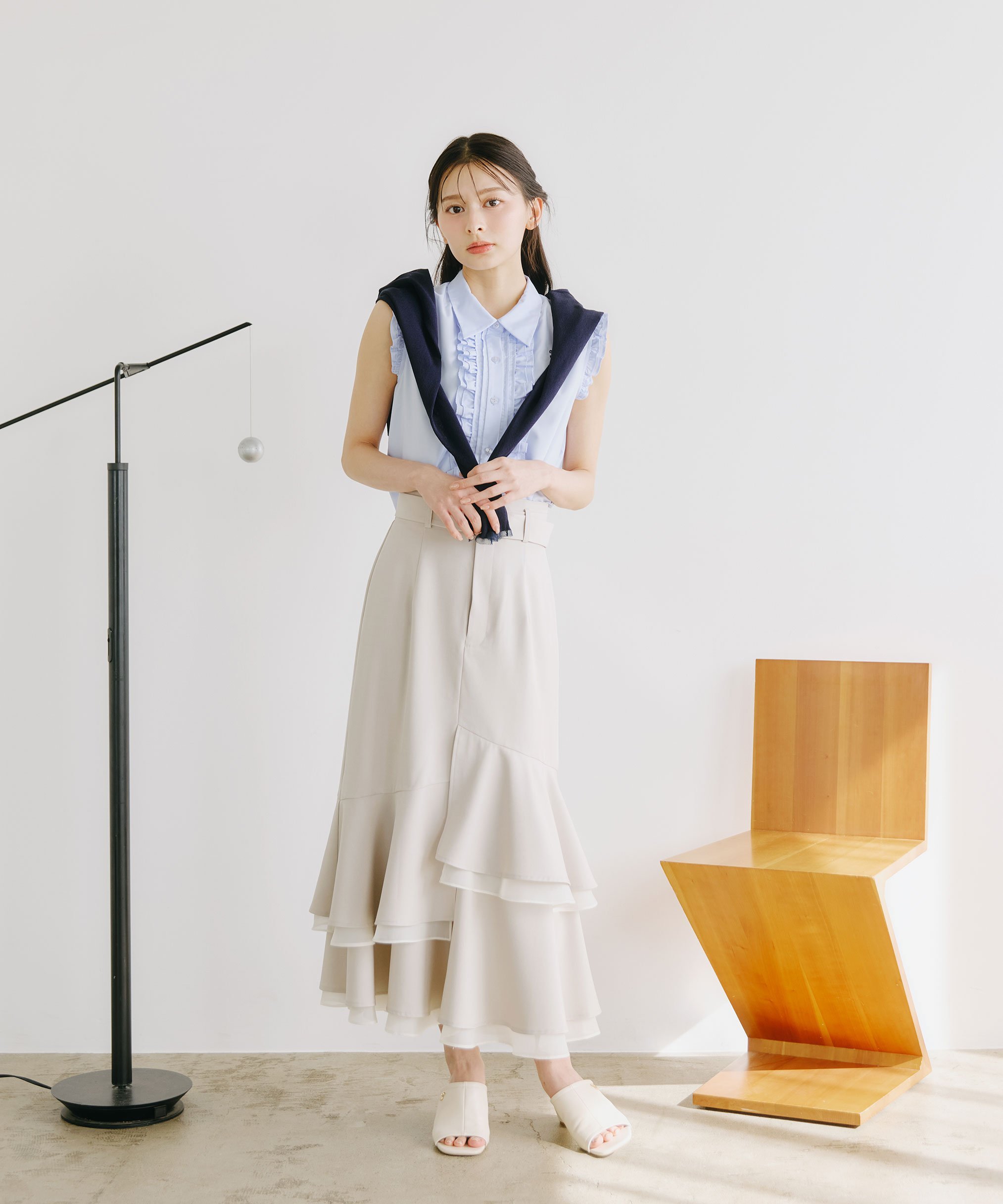 JILL by JILL STUART シアーランダムヘムスカート ジル バイ ジル スチュアート スカート その他のスカート グレー ベージュ