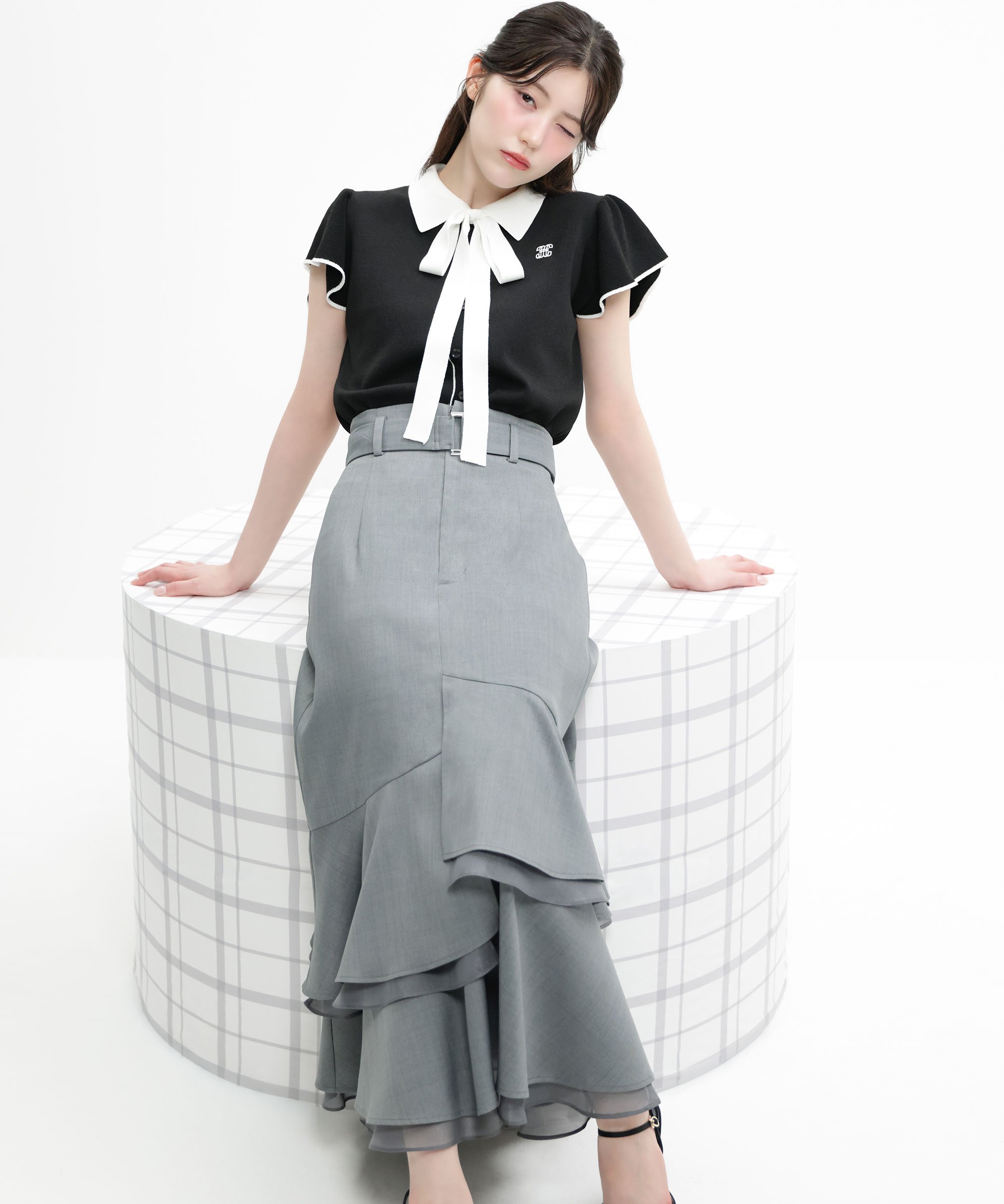 【SALE／28%OFF】JILL by JILL STUART シアーランダムヘムスカート ジル バイ ジル スチュアート スカート その他のスカート グレー ベージュ【送料無料】