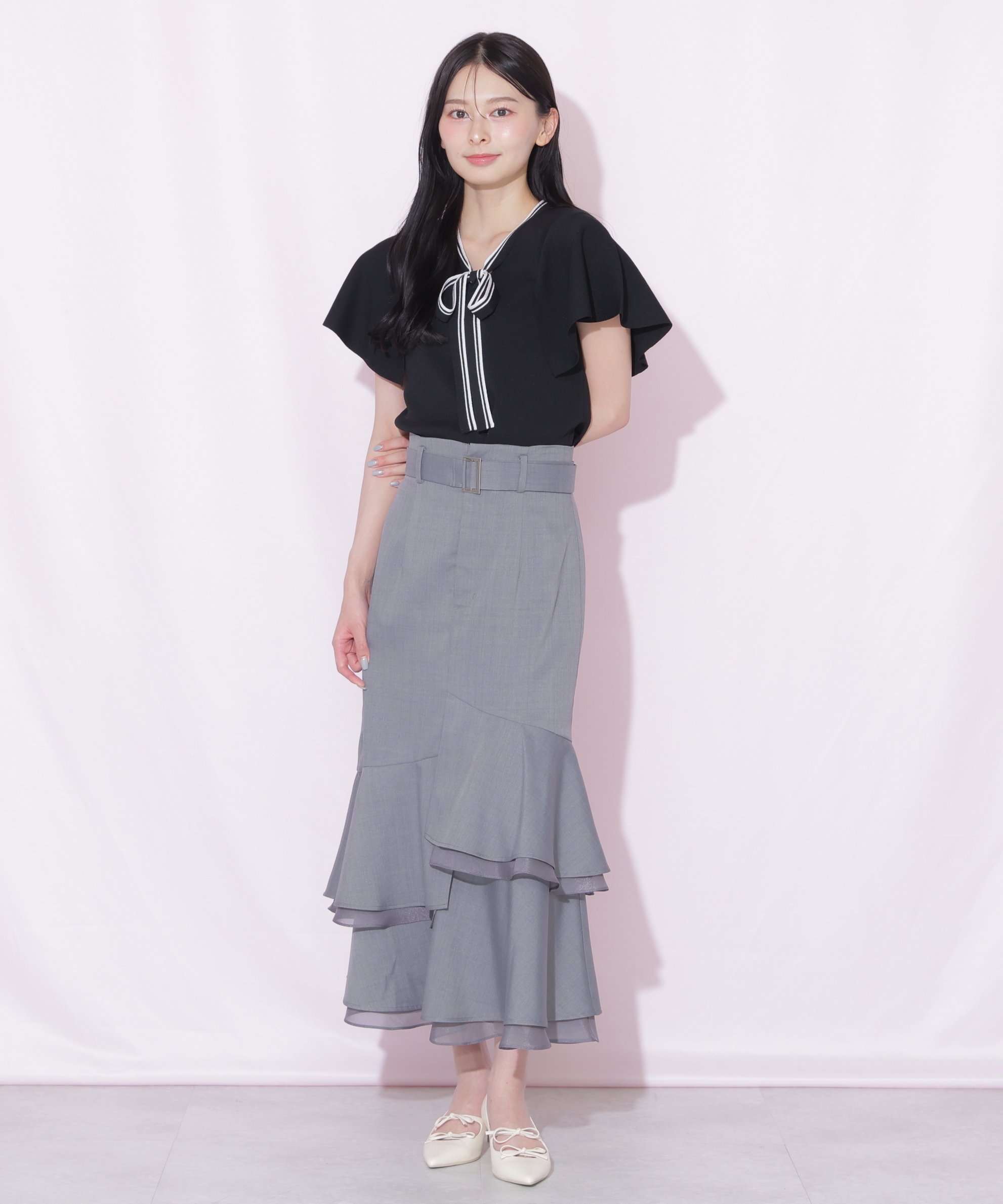JILL by JILL STUART シアーランダムヘムスカート ジル バイ ジル スチュアート スカート その他のスカート グレー ベージュ