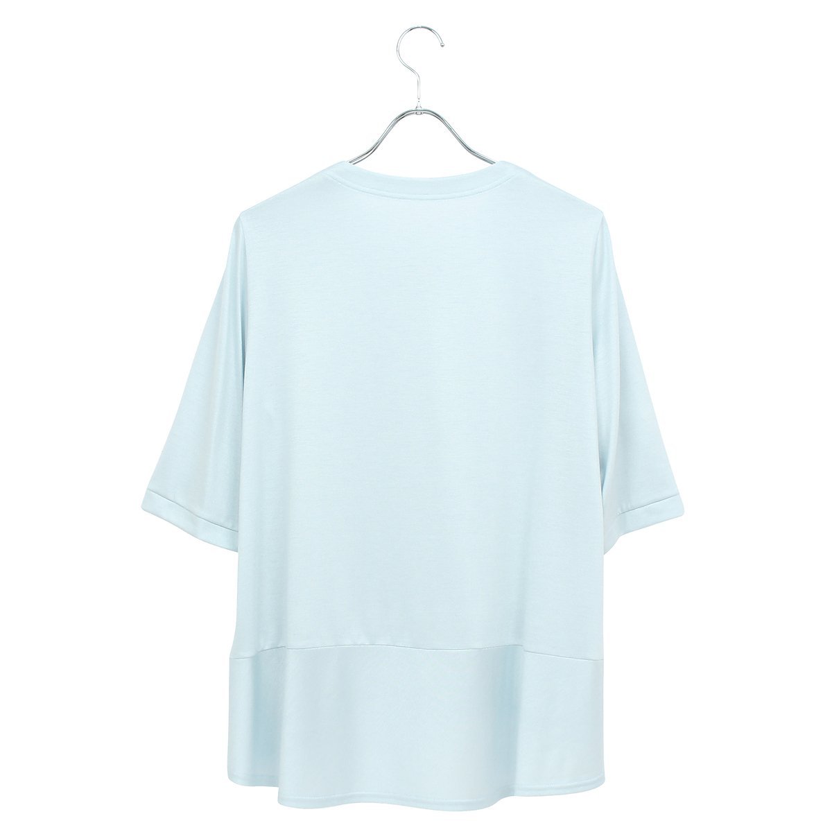 Liliane Burty 【M~4L・アンサンブル対応】天竺シルケットTシャツ リリアンビューティ トップス カットソー・Tシャツ ブルー ネイビー