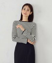 【SALE/55%OFF】COMME CA ISM ボーダー スクエアネック ニット コムサイズム トップス ニット ブラック ネイビー【送料無料】