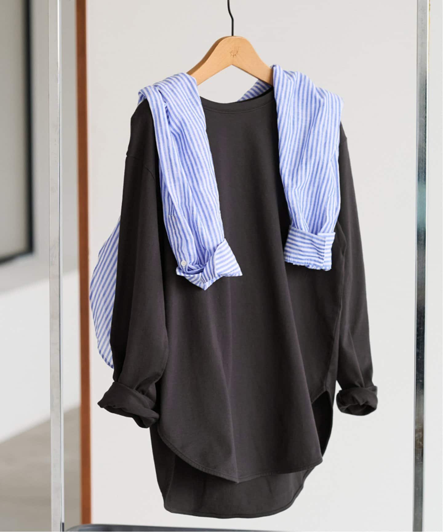 FRAMeWORK ≪追加≫コットン天竺ラウンドヘム4 フレームワーク トップス カットソー・Tシャツ ブラック ..