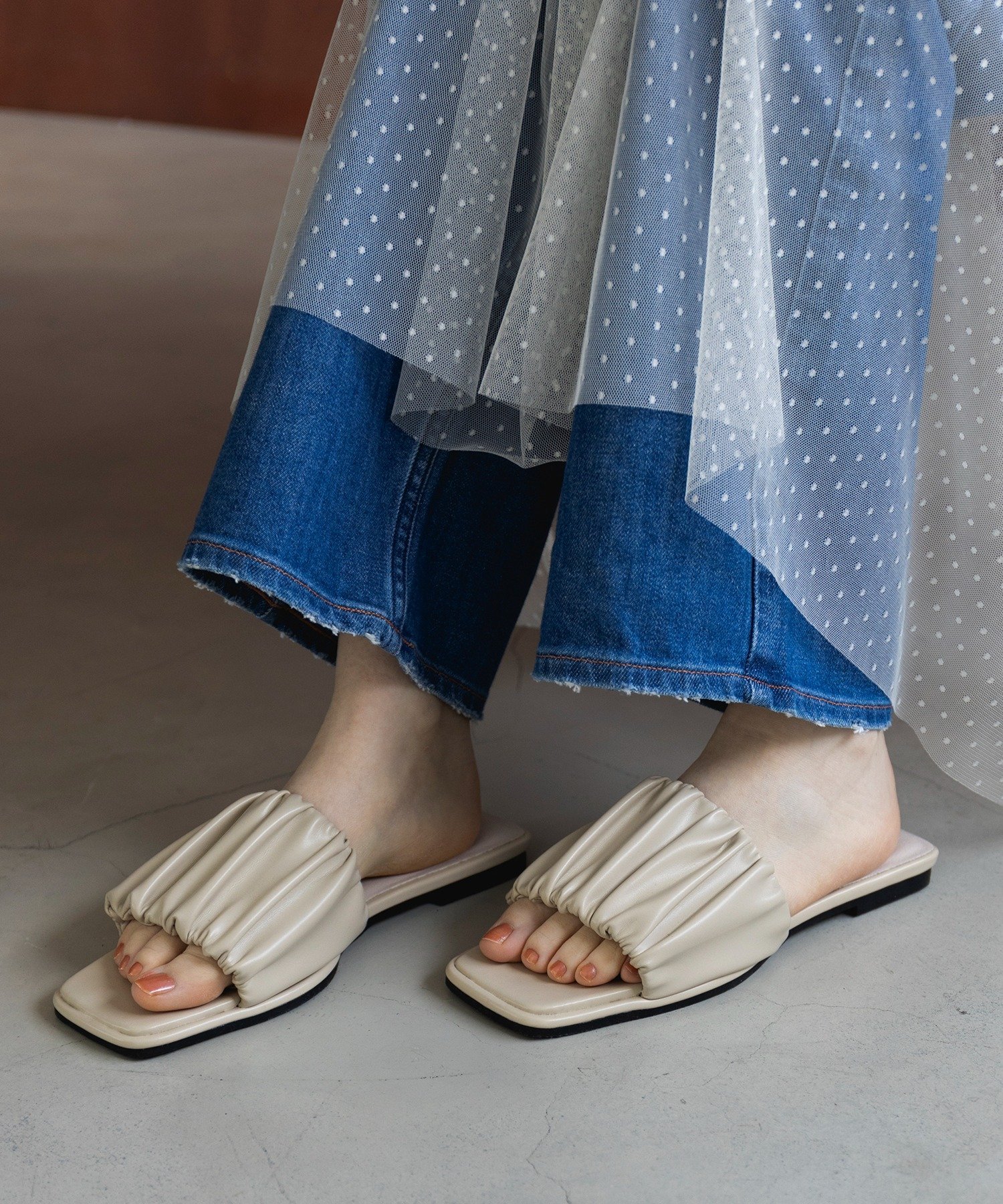 【SALE／30%OFF】MAISON BREEZE reveur MAISON BREEZE reveur/square toe gather sandals スクエアトューギャザーサンダル セットアップセブン シューズ・靴 サンダル ブラック【送料無料】