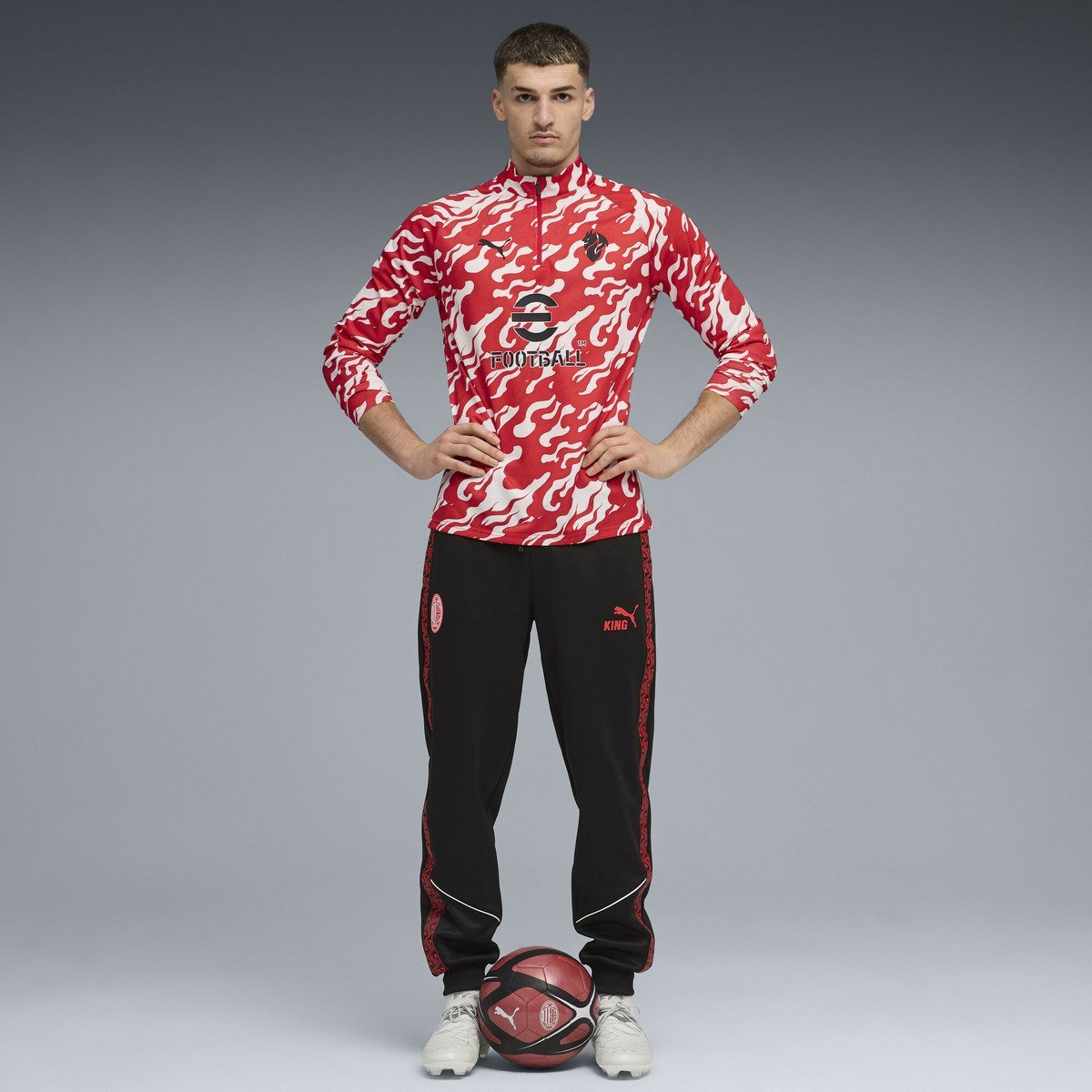 【SALE／30%OFF】PUMA メンズ 2025-26 ACミラン プレマッチ クォータジップ トップ プーマ トップス カットソー・Tシャツ ホワイト【送料無料】