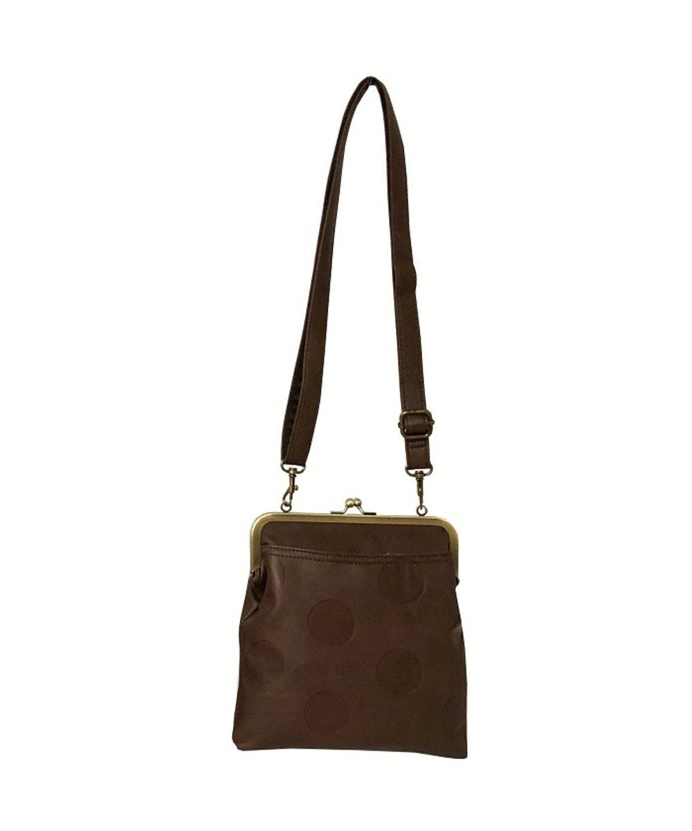 Lafiel Lafiel ラフィール ドットカラー がま口サコッシュ ローラ バッグ ショルダーバッグ ブラウン グレー(4)