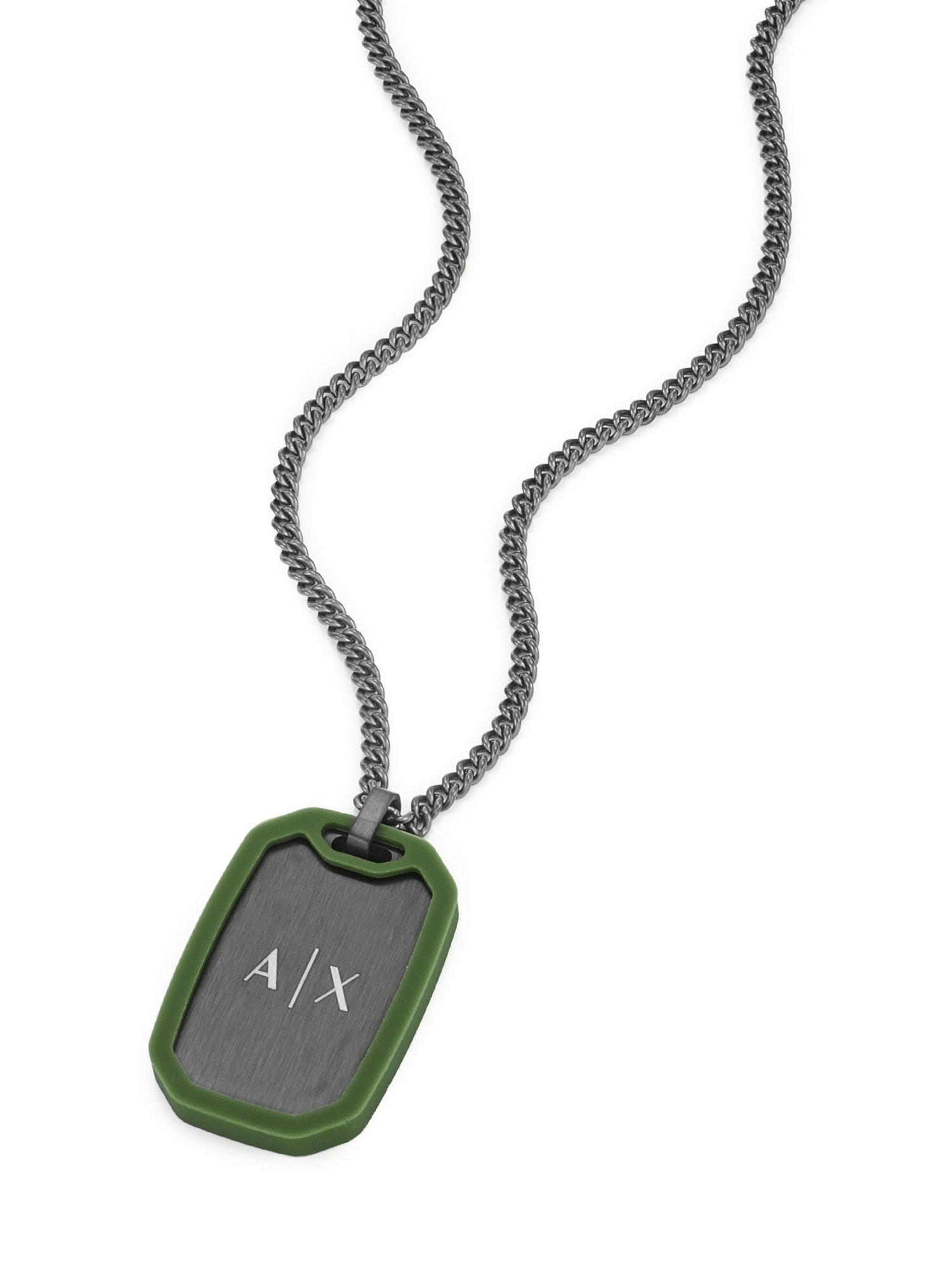 A｜X ARMANI EXCHANGE アルマーニ・エクスチェンジ アクセサリー メンズ ネックレス ガンメタル AXG0170060 ウォッチステーションインターナショナル アクセサリー・腕時計 ネックレス グリーン【送料無料】