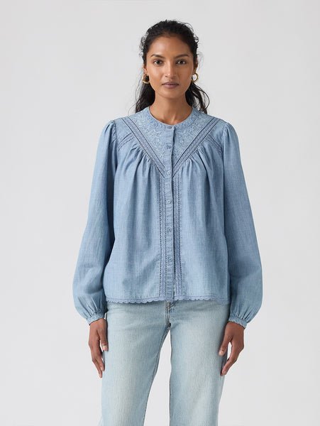 Levi's クレオ ロングスリーブブラウス リーバイス トップス シャツ・ブラウス ネイビー【送料無料】