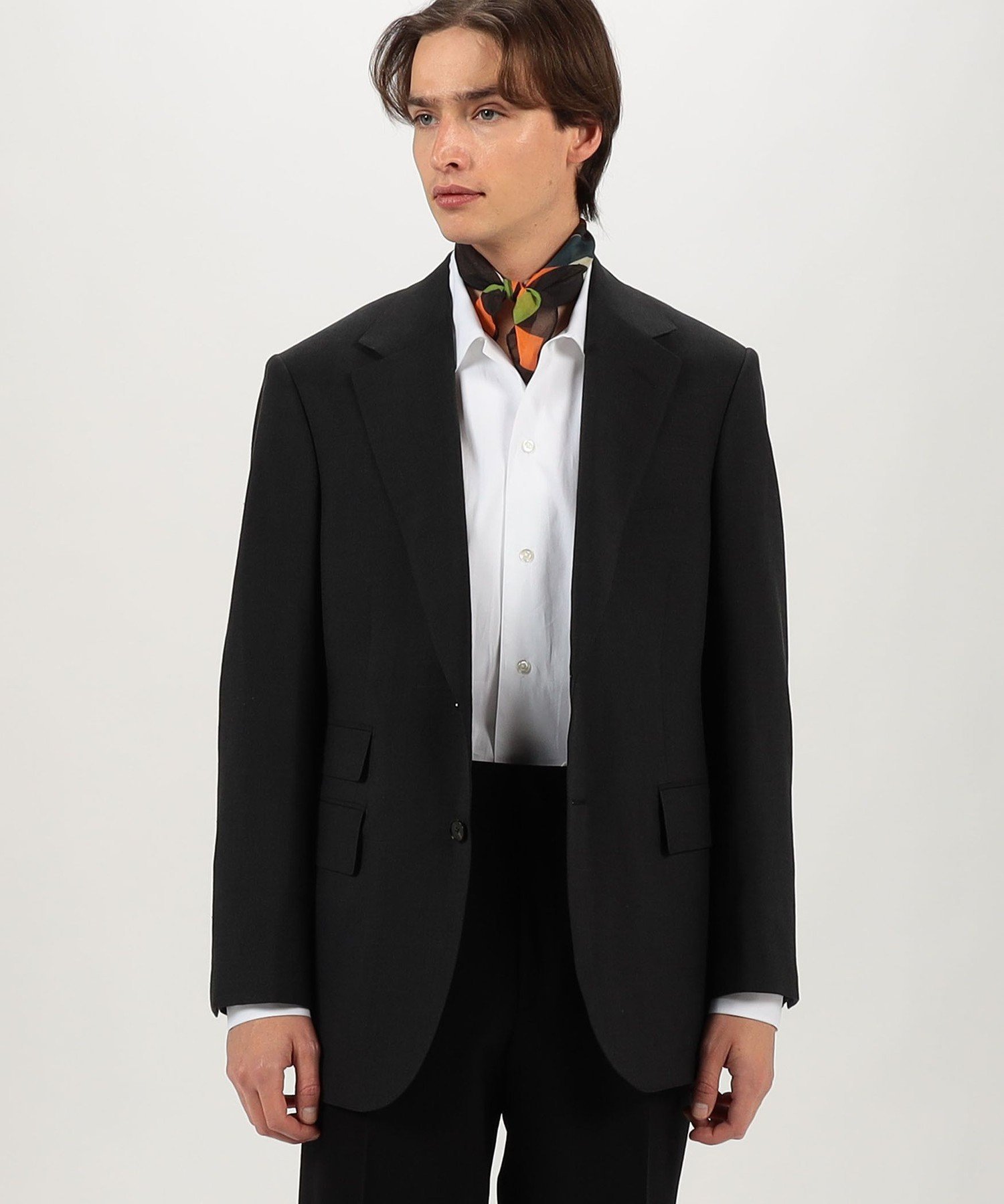 TOMORROWLAND MEN ウールシルクリネン シングルブレステッド2Bジャケット ROGNA トゥモローランド ジャケット・アウター テーラードジャケット・ブレザー ブラック【送料無料】