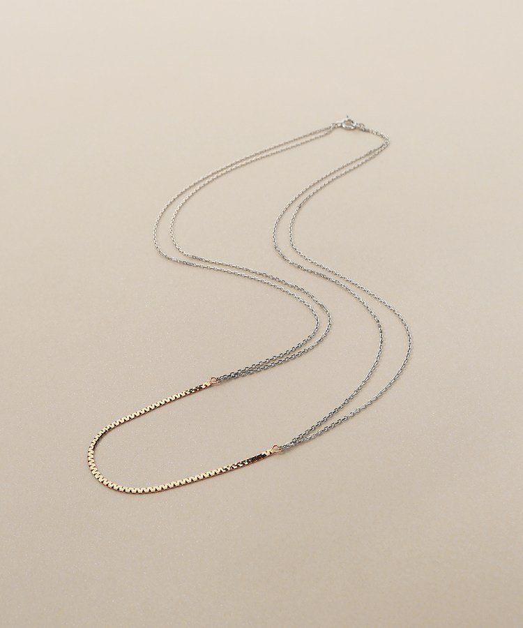 COCOSHNIK K10ベネフラット*カットアズキ ネックレス(YG*WG) ココシュニック アクセサリー・腕時計 ネックレス イエロー【送料無料】