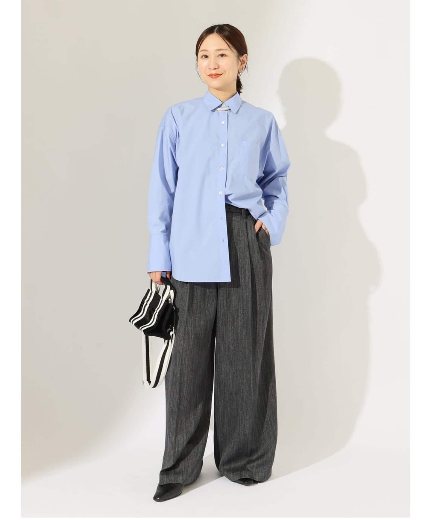 JOURNAL STANDARD 《予約》50ポプリンシャツ ジャーナル スタンダード トップス シャツ・ブラウス ブルー ホワイト