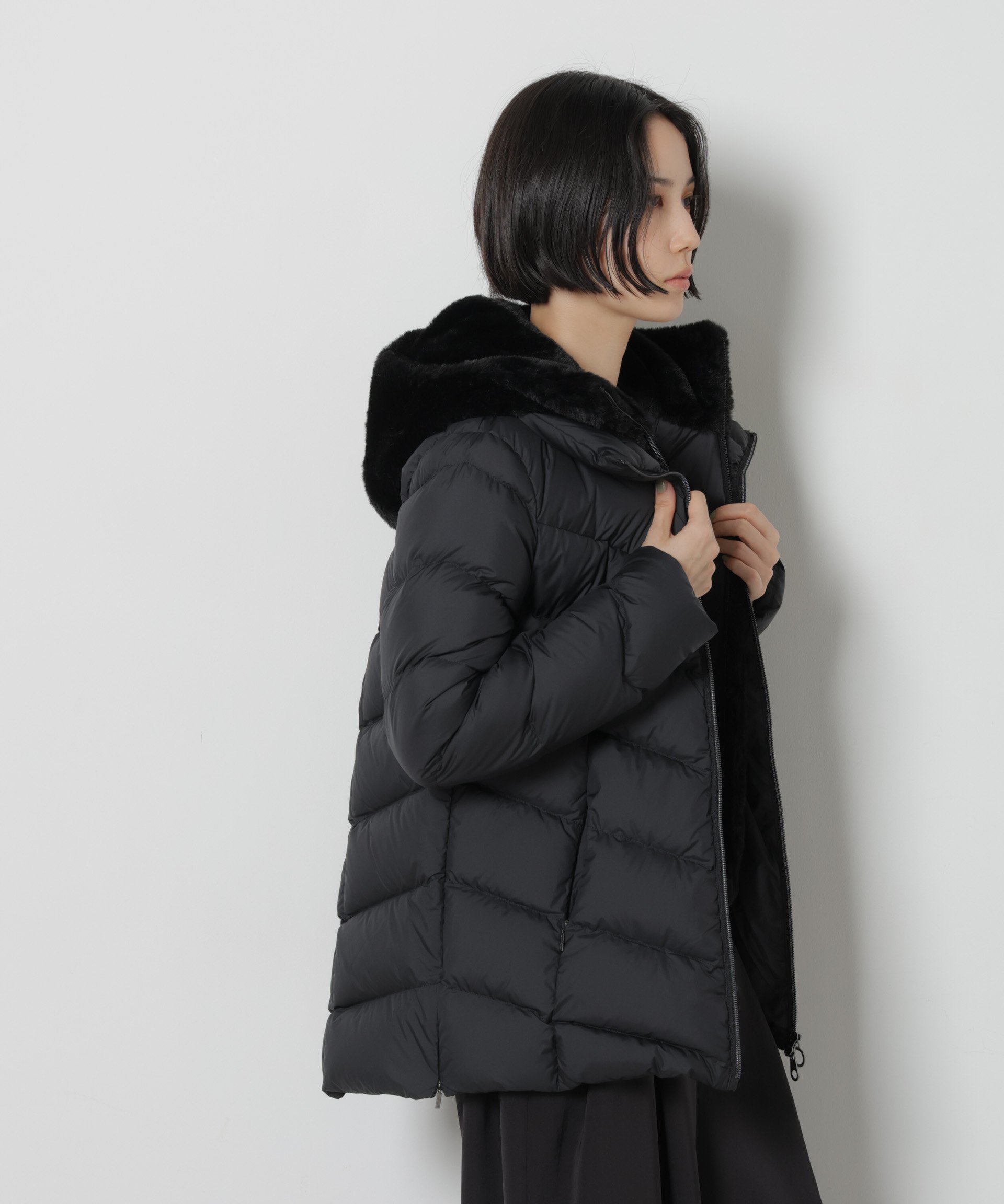 NANO universe CAPE HORN/別注 ALVAREZ MATT ナノユニバース ジャケット・アウター ダウンジャケット・ダウンベスト ベージュ ブラック【送料無料】 stylife-15827256 Rakuten Fashion サンプル画像3