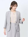 m.f.editorial ストレッチウォッシャブル 1ボタン7分袖ジャケット ライトグレー(セットアップ可能) タカキュー スーツ・フォーマル スーツジャケッ...