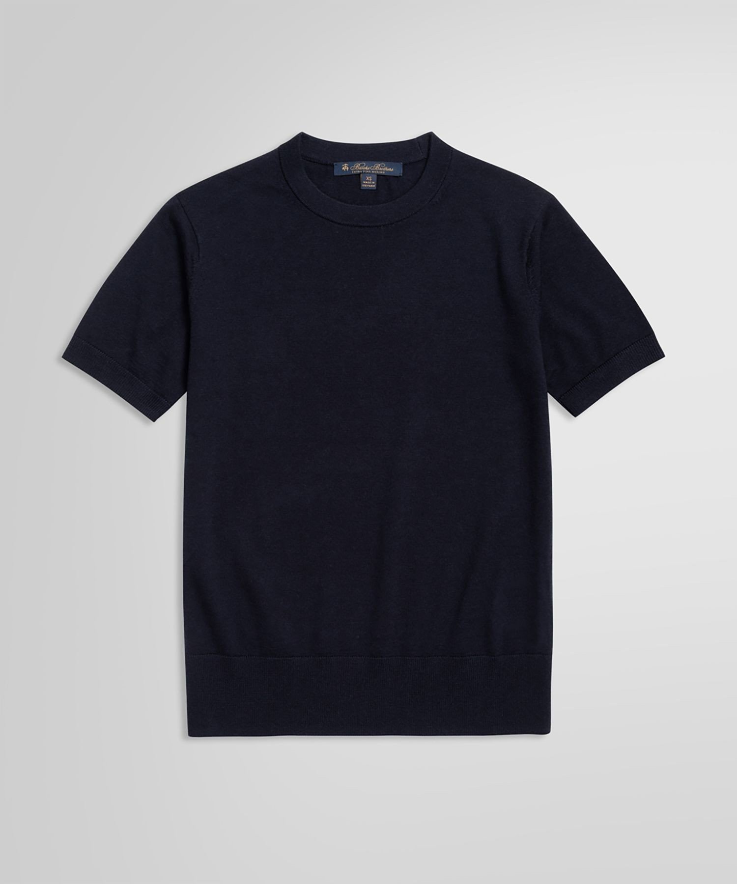BROOKS BROTHERS ショートスリーブ メリノウール クルーネックセーター ブルックス ブラザーズ トップス ニット ブラック ネイビー【送料無料】